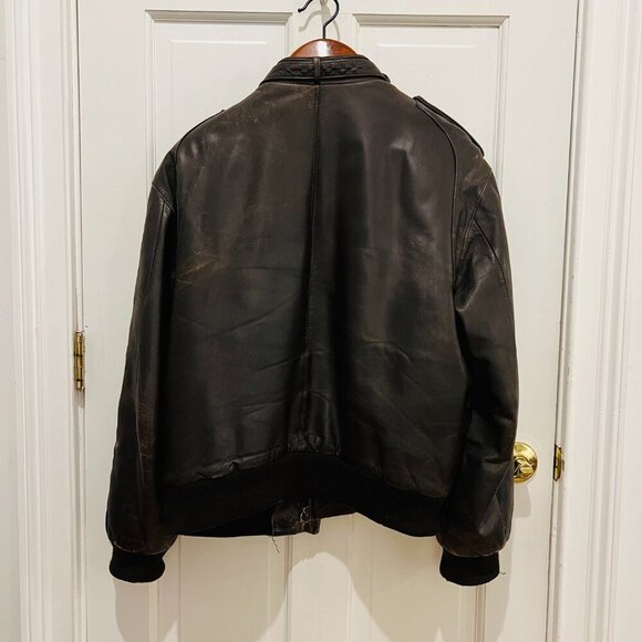 Vintage Distressed Members Only Leather Jacket Size 42 Large - Picture 2 of 16
